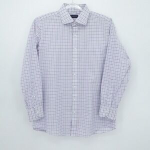 Proper Cloth Shirt Mens Large Purple Check Dress‎ Long Sleeve Button Lightweight